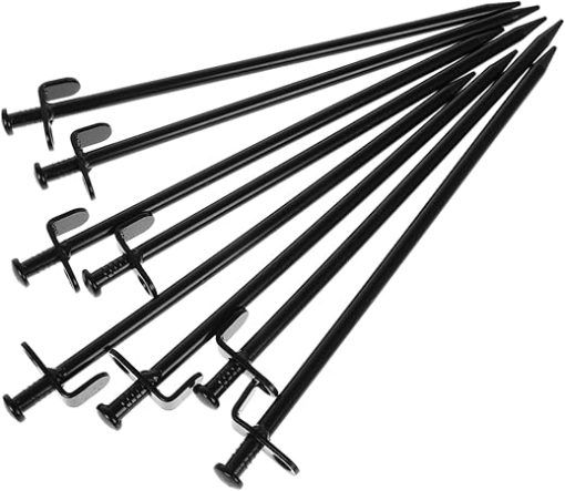 VICASKY 8pcs 30cm Steel Tent Stakes for Camping Hiking Outdoor Use