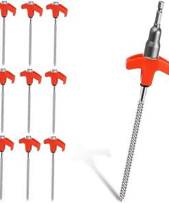 Heavy Duty Tent Stakes with Drill Compatible Sleeve for Secure Camping