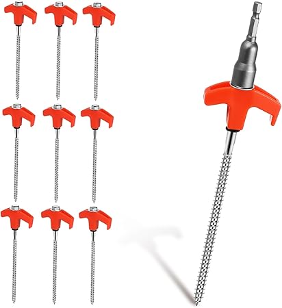 Heavy Duty Tent Stakes with Drill Compatible Sleeve for Secure Camping Heavy Duty Tent Stakes with Drill Compatible Sleeve for Secure Camping