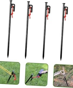 Outdoor Tent Stakes Set 6 Metal Ground Stakes with Storage Bag 2