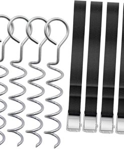 Heavy Duty Spiral Dog Stake Kit with Pointed Heads for Camping