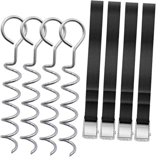 Heavy Duty Spiral Dog Stake Kit with Pointed Heads for Camping