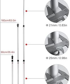 BCcamping Player’s First Choice Tent Pole Adjustable Tent Support Rods Beach Shelter Tarp Awning Pole Replacement Poles Accessories Camping Hiking Tent Camping Bracket(2pc 250cm Silver) 2