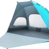 HEMOTON Beach Camping Tent for 2-4 People with Mesh Windows UPF 50 3