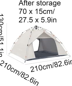 Quick-Opening Spring Tent for 3-4 Person Outdoor Camping Use 2