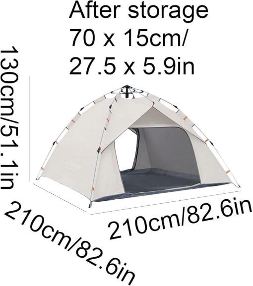 Quick-Opening Spring Tent for 3-4 Person Outdoor Camping Use - Image 2