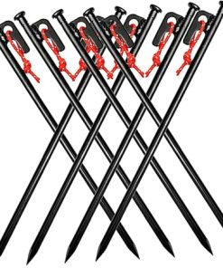 VANZACK 8pc Sturdy Iron Tent Pegs Set for Camping and Outdoor Use