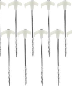 Stainless Steel Tent Stakes 10 Pack Durable Easy Install Camping Tools