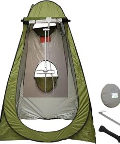 Portable Privacy Shower Tent with Skylight for Camping and Beach