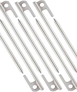 Totority Stainless Steel Camping Tent Stakes Easy Pull-Out Design