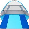 Gorich Beach Tent Sun Shelter with UV UPF50+ Protection for 4-5 People and Extra-Large Sandproof Waterproof Beach Blanket, Perfect for Camping, Travel, and Hiking (SkyRoyal, 10’x9′) 3