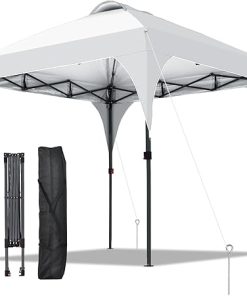 8ft x 8ft White Pop Up Canopy Tent with Carry Bag for Outdoor Events