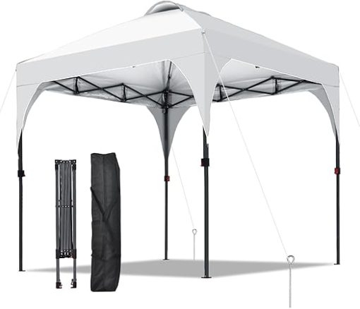 8ft x 8ft White Pop Up Canopy Tent with Carry Bag for Outdoor Events