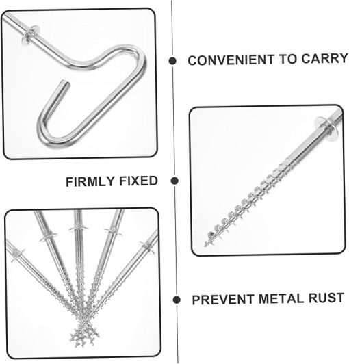 Ice Fishing Tent Stakes 6Pcs Heavy Duty Ice Anchors for Winter Use - Image 2