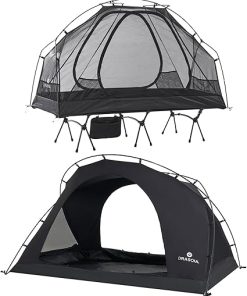 2 Person Black Tent with Mosquito Net for Outdoor Adventures