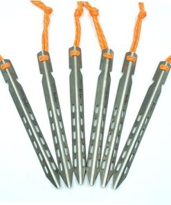 6 Pack Windproof Titanium Tent Stakes for Outdoor Camping Activities 2