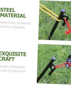 Heavy Duty Metal Tent Pegs Set with Storage Bag for Camping 2