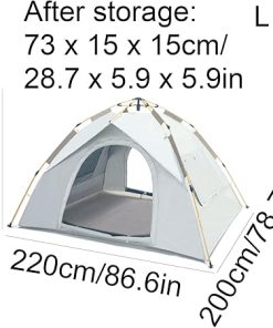 Portable Outdoor Camping Tent with Double Doors and Windows 2