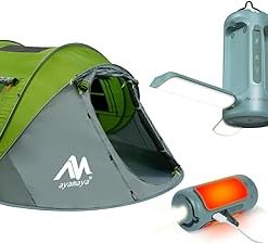 Rechargeable 10000mAh Camping Lantern and 4 Person Pop Up Tent