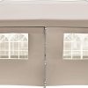 Khaki 10×20 Pop-Up Tent with Two Doors and Windows for Outdoor Use 3