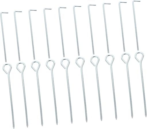 SUPVOX 20pcs Iron Tent Stakes Threaded Ground Nails for Camping
