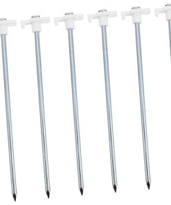 Steel Tent Pegs 10 Pack 7in Long Easy to Drive Ground Stakes