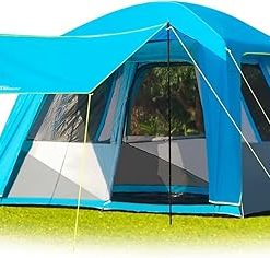 Spacious 6 Person Camping Tents with Porch and Rainfly Waterproof