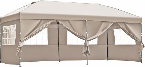 10x20 Pop-Up Tent with Dual Doors and Four Windows for Events