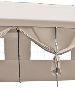 Khaki 10×20 Pop-Up Tent with Doors Windows for Outdoor Events 20 People