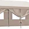 Khaki 10×20 Pop-Up Tent with Two Doors and Windows for Outdoor Use 4