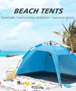 Portable Beach Tent Sunshade UV Resistant Easy Setup for All Ages 2