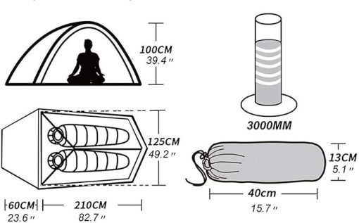 Lightweight 2-Person Waterproof Backpacking Tent for Hiking Camping - Image 2