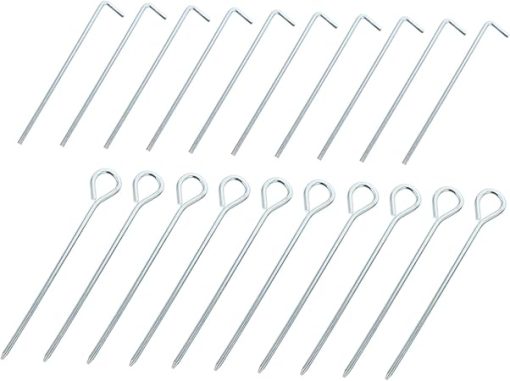 GALPADA 20 Iron Tent Stakes Screw Anchors for Outdoor Canopy Fixing