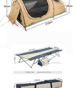 Windproof Rainproof Folding Beach Camping Tent with Ground Bed 2