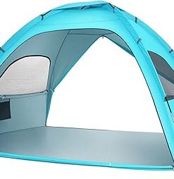 Milisten Beach Cabana Tent Double Door Large Sun Shelter Ventilated Walls 2-3 Person Family Tent for Camping Portable Carrying Bag