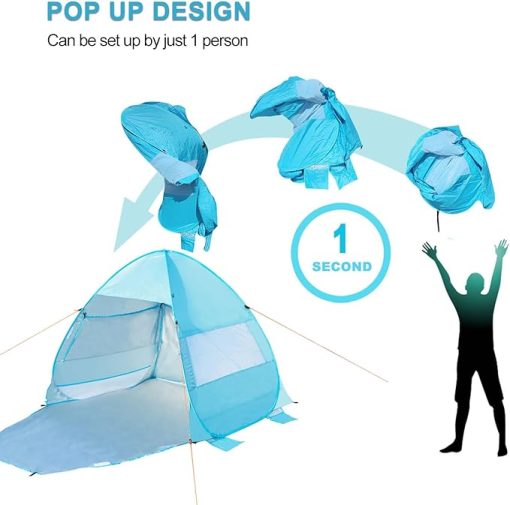 Lightweight UPF 50+ Beach Tent for 2 Person with Storage Bag - Image 2