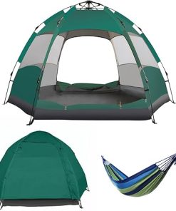 Lightweight Camping Tent with Hammock for 3 to 4 People Easy Setup