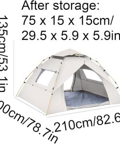 Portable Automatic Pop-Up Camping Tent with Double Doors and Windows 2