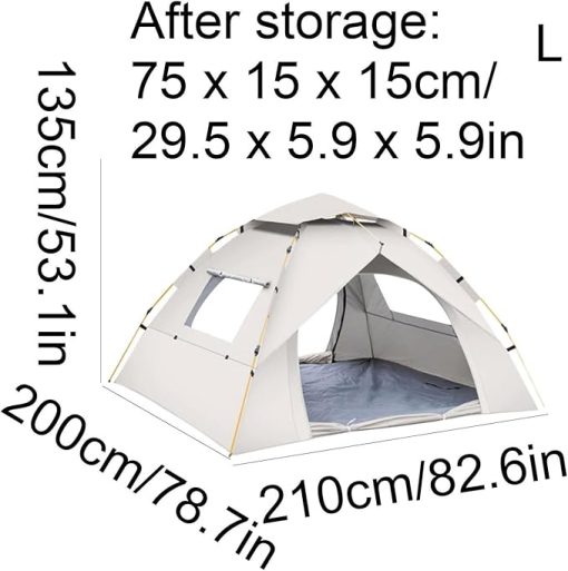 Portable Automatic Pop-Up Camping Tent with Double Doors and Windows - Image 2