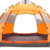 Windproof Portable Waterproof Camping Tent for 4 People in Orange 4