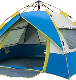 Water-Resistant Pop Up Camping Tent for 2-4 Person Family Use