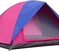 Lightweight Waterproof Camping Dome Tent for Couples in Pink 200x150x110cm