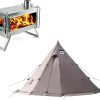 LEEDOR Pop Up Screen Tent Windproof Canopy with Roll Up Door Grey 3
