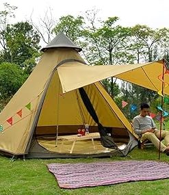 Waterproof Pyramid Tent for 4-6 People Ideal for Family Camping Trips 2
