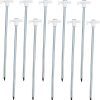 10 Camping Tent Stakes Long Stainless Steel Ground Nails Easy Carry 4