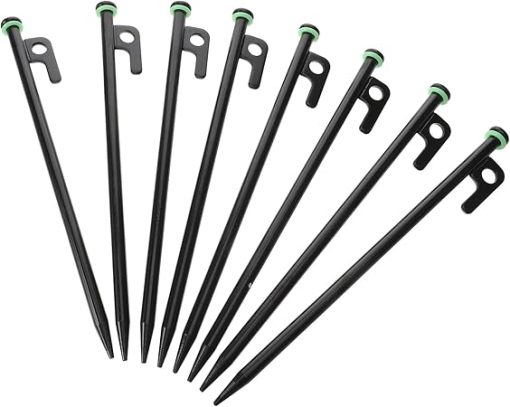Heavy Duty Tent Pegs Metal Ground Anchors with Glow Ring for Camping