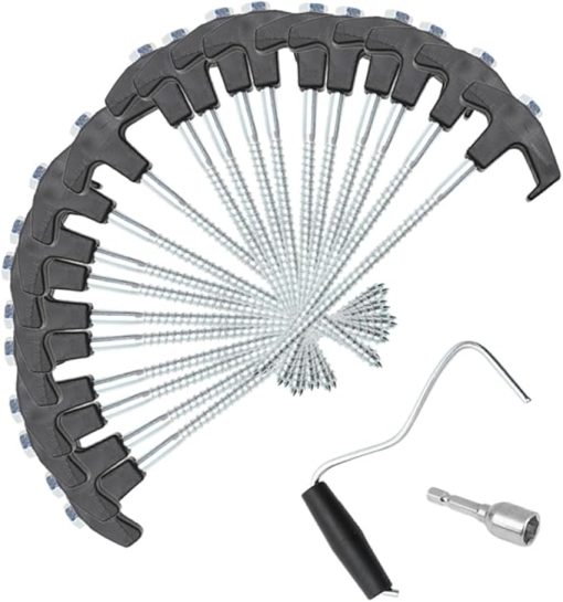 VOSAREA Heavy Duty Camping Tent Stake Set for Easy Ground Use