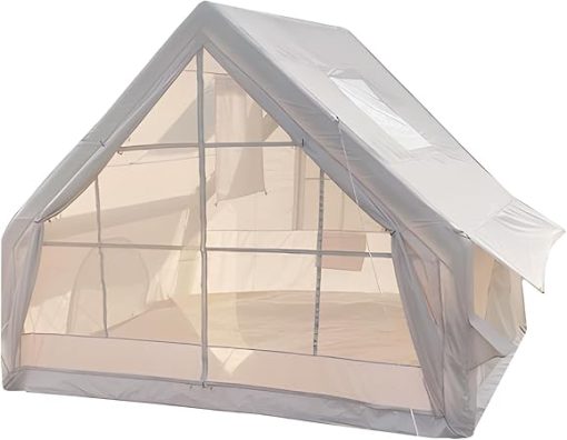 Inflatable Camping Tent for 6 People Easy Setup Waterproof Beige