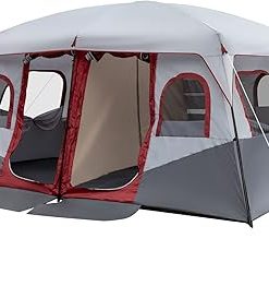 Large Family Tent with Storage Pockets for 10 Person Camping