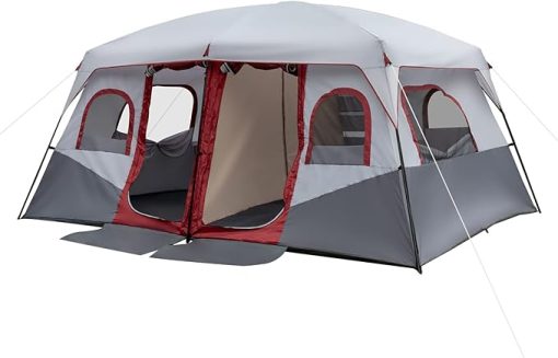 Large Family Cabin Tent for 10 People - 2 Room Outdoor Camping Tent